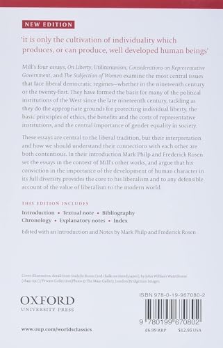 On Liberty, Utilitarianism and Other Essays (Oxford World's Classics) by John Stuart Mill
