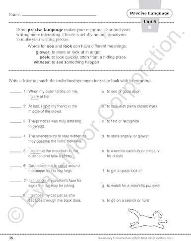 Evan-Moor Vocabulary Fundamentals, Grade 4 Homeschool and Classroom Resource, Reproducible Worksheets, Compound Words, Synonyms, Antonyms, Homophones, Homographs, Prefixes, Root Words, Idioms by Evan-Moor Educational Publishers
