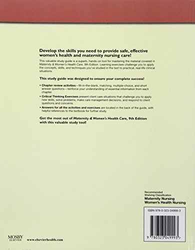 Study Guide for Maternity & Women's Health Care by Deitra Leonard Lowdermilk RNC PhD FAAN
