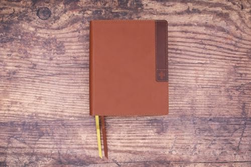 NIV, Journal the Word Bible (Perfect for Note-Taking), Large Print, Leathersoft, Brown, Red Letter, Comfort Print: Reflect, Take Notes, or Create Art Next to Your Favorite Verses by Zondervan