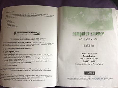 Computer Science: An Overview (12th Edition) by Glenn Brookshear