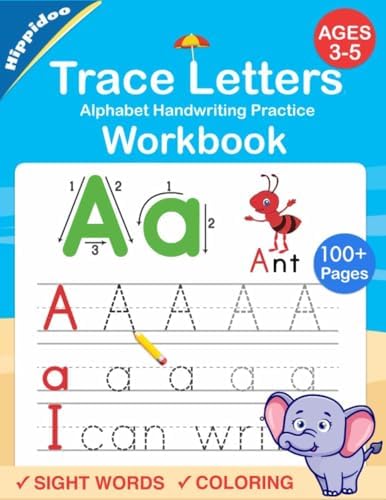 Trace Letters: Alphabet Handwriting Practice workbook for kids: Preschool writing Workbook with Sight words for Pre K, Kindergarten and Kids Ages 3-5. ... Words & Math for Preschool & Kindergarten) by Sujatha Lalgudi