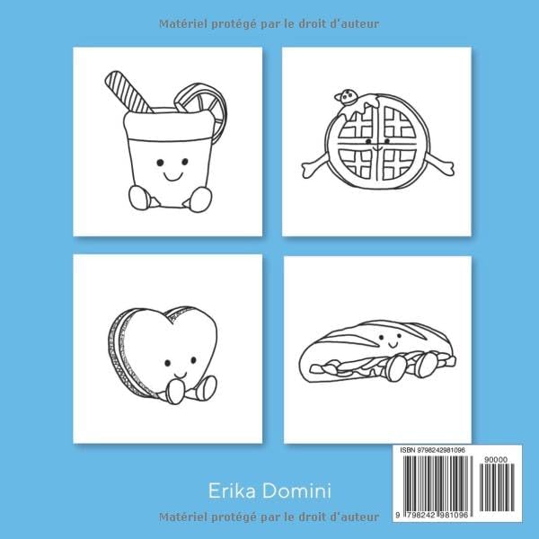Coloring Book Jelly Cat Inspired / Livre de coloriage dessins inspirés Jelly Cat : Cute Designs, Easy for Adults and Teens, Food Designs coloring (French Edition) by Erika Domini