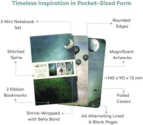 Japanese Woodblocks Set of 3 Mini Notebooks (Mini Notebook Collections) by Flame Tree Studio