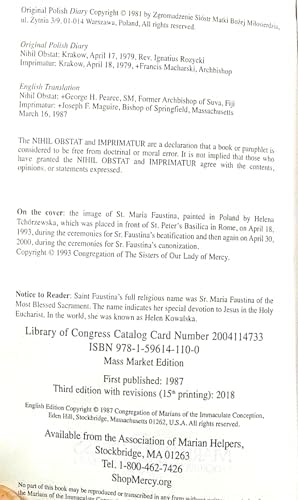 Diary: Divine Mercy in My Soul by Maria Faustina Kowalska