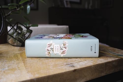 NIV, Artisan Collection Bible, Large Print, Leathersoft, Sage Floral, Red Letter, Comfort Print by Zondervan