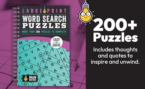 Large Print Word Search Puzzles: Over 200 Puzzles for Adults to Complete with Solutions - Include Spiral Bound / Lay Flat Design and Large to Extra-Large Font for Word Finds (Brain Busters) by Parragon Books