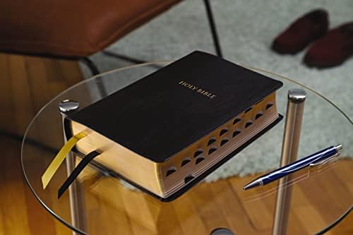 KJV, Thompson Chain-Reference Bible, Handy Size, European Bonded Leather, Black, Red Letter, Thumb Indexed, Comfort Print by Zondervan