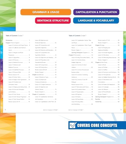 Spectrum Grade 7 Language Arts Workbook, ELA Middle School Books for Kids Ages 12-13 Covering Grammar, Vocabulary, Sentence Structure, Parts of Speech, and More, Classroom or Homeschool Curriculum by Spectrum