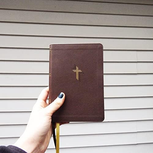 NIV, Larger Print Compact Bible, Leathersoft, Brown, Red Letter, Comfort Print by Zondervan