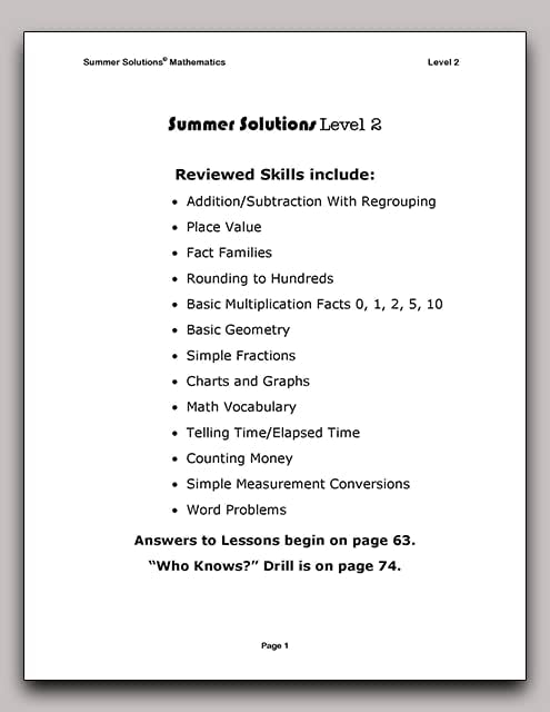 Summer Solutions Mathematics Level 2 | Math Workbook for 3rd Grade Preparation | Summer Review & Daily Practice | Printed Consumable Workbook by SUMMER SOLUTIONS. MINUTES A DAY - MASTERY FOR A LIFETIME!
