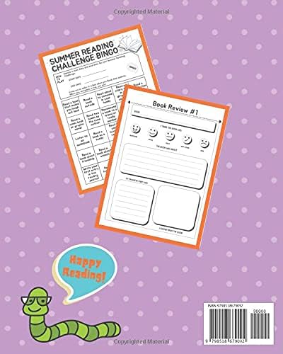 Summer Reading Challenge Journal for Kids Grades 1-4: Summer Learning Workbook to Help Prevent Summer Slide and Encourage Summer Reading for Grade 1, ... and Writers African American girl reading by Creative Heart Press