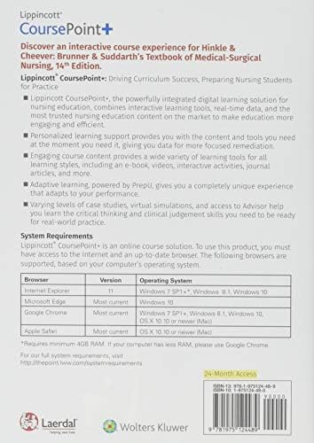 Lippincott CoursePoint+ Enhanced for Brunner & Suddarth's Textbook of Medical-Surgical Nursing by Dr. Janice L Hinkle PhD RN CNRN