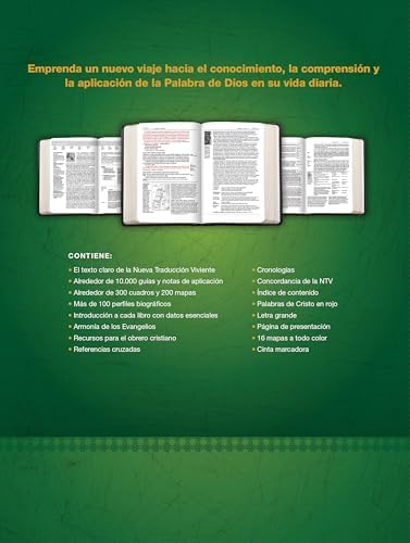 Biblia de estudio del diario vivir NTV, letra grande (SentiPiel, Café/Café claro, Letra Roja) (Spanish Edition) by Nueva Traducción Viviente