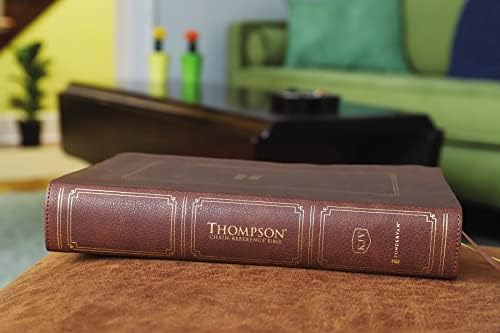 KJV, Thompson Chain-Reference Bible, Large Print, Leathersoft, Brown, Red Letter, Thumb Indexed, Comfort Print by Zondervan