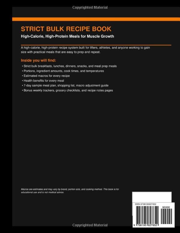 Strict Bulk Recipe Book: High-Calorie, High-Protein Meals for Muscle Growth by Martin Garza Jr