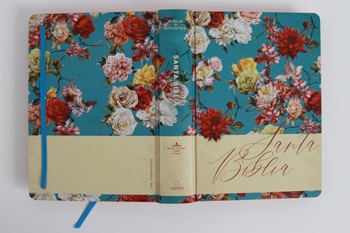 Biblia de Apuntes RVR 1960 Tapa dura, Azul celeste con flores (Edición cantos pintados) / Spanish Journaling Bible RVR 1960 Hardcover Light Blue with Flowers (Spanish Edition) by Reina Valera Revisada 1960