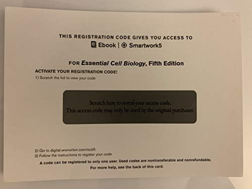 Access card for "Essential Cell Biology 5th edition" by Alberts, includes eBook and InQuizitive registration by Bruce Alberts