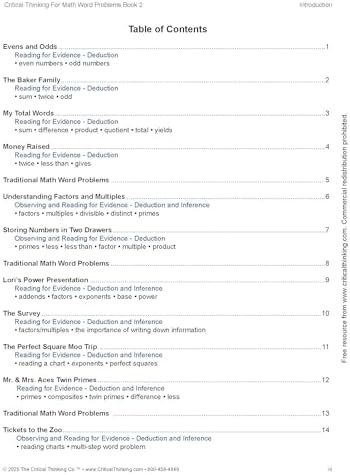 Critical Thinking for Math Word Problems Grades 5-7 Learning Workbook Activity Book 2 to Build Problem Solving and Math Confidence by Terri Husted