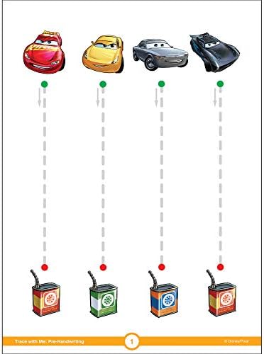 Disney Learning Cars 3 Trace With Me Pre-Handwriting Tracing Books for Kids Ages 3-5, Preschool Shapes and Letter Tracing Wipe Clean Workbook, Dry Erase Handwriting Practice Book for Kids, Pre K + by Disney Learning
