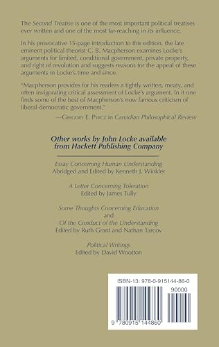 Second Treatise of Government (Hackett Classics) by John Locke