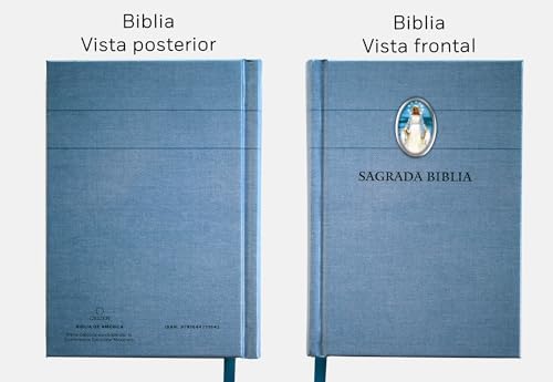Biblia Católica en español con Virgen Milagrosa en cubierta / Catholic Bible in Spanish Hardcover, Blue (Spanish Edition) by Biblia de América