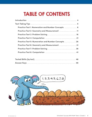 Scholastic Success with Math Tests Grade 3 Workbook by Scholastic Teaching Resources