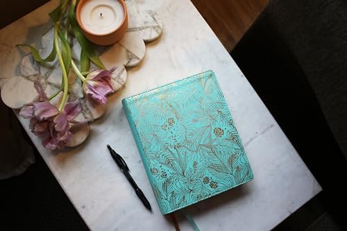 NIV, Journal the Word Bible for Women (Perfect for Note-Taking), Leathersoft, Teal, Red Letter, Comfort Print: 500+ Prompts to Encourage Journaling and Reflection by Zondervan