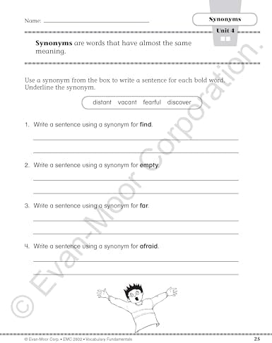 Evan-Moor Vocabulary Fundamentals, Grade 2 Homeschool and Classroom Resource, Reproducible Worksheets, Compound Words, Synonyms, Antonyms, Homophones, Homographs, Prefixes, Word Skills, Practice, Play by Evan-Moor Educational Publishers