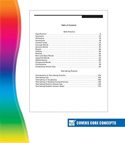 Spectrum Grade 4 Vocabulary Workbook, 4th Grade Vocabulary Covering Word Relationships, Sensory Language, Roots and Affixes, and Reading Comprehension Context Clues, Classroom or Homeschool Curriculum by Spectrum