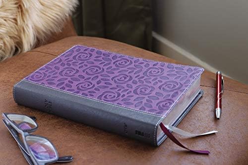 NIV, Thinline Bible, Giant Print, Leathersoft, Gray/Purple, Red Letter, Comfort Print by Zondervan