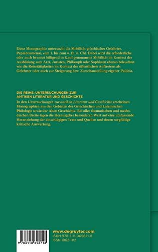Bildung und Reisen in der römischen Kaiserzeit: Pepaideumenoi und Mobilität zwischen dem 1. und 4. Jh. n. Chr. (Untersuchungen zur antiken Literatur und Geschichte, 146) (German Edition) by Christian Fron