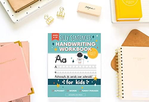 Handwriting Practice Book for Kids (Silly Sentences): Penmanship and Writing Workbook for Kindergarten, 1st, 2nd, 3rd and 4th Grade: Learn and Laugh by Tracing Letters, Sight Words and Funny Phrases by Modern Kid Press