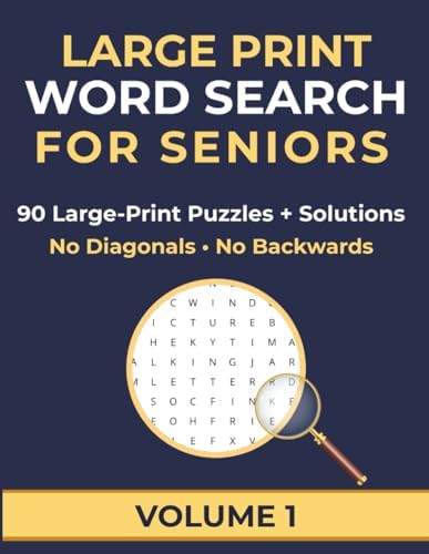 Large Print Word Search for Seniors: Easy & Relaxing Brain Games with 90 Word Search Puzzles (Large Print Puzzle Series for Seniors) by Clear Pages Publishing