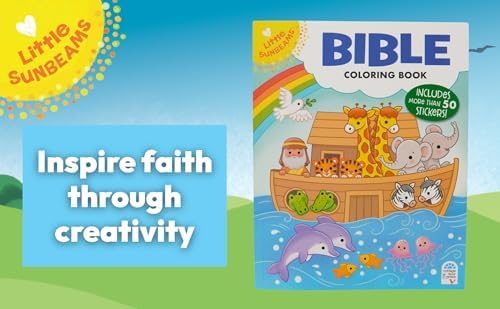 Bible Coloring Book With Stickers (Little Sunbeams) - 128 Perforated Pull Out Pages and 50+ Stickers by Cottage Door Press