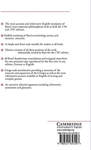 Critique of Pure Reason (The Cambridge Edition of the Works of Immanuel Kant) by Immanuel Kant