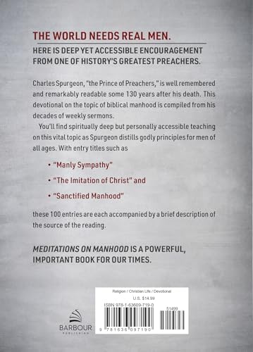 Meditations on Manhood: 100 Devotions from Charles Spurgeon by Charles Spurgeon