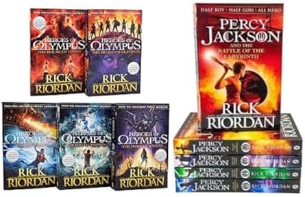 Rick Riordan Percy Jackson and Heroes of Olympus 10 Book Set (The Lightning Thief, The Last Olympian, The Titan's Curse, The Sea of Monsters, The Battle of the Labyrinth, The Lost Hero and more) by Rick Riordan
