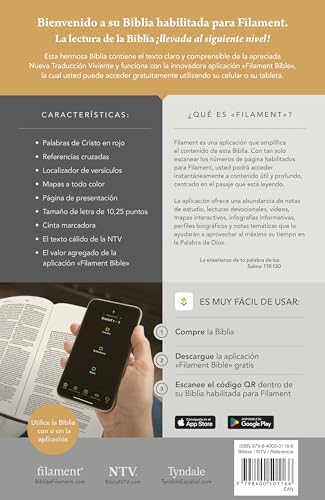 Biblia ultrafina NTV, letra grande con Filament (SentiPiel, Flores rosa, Letra Roja) (Spanish Edition) by Nueva Traducción Viviente