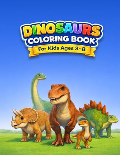 Dinosaur Coloring Book for Kids Ages 3–8: Fun & Easy Dinosaur Coloring Pages with Reference Images (JoyNest Kids Coloring Series) by JoyNest Studio