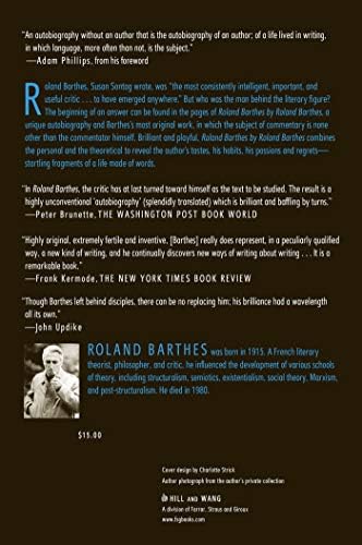 Roland Barthes by Roland Barthes by Roland Barthes