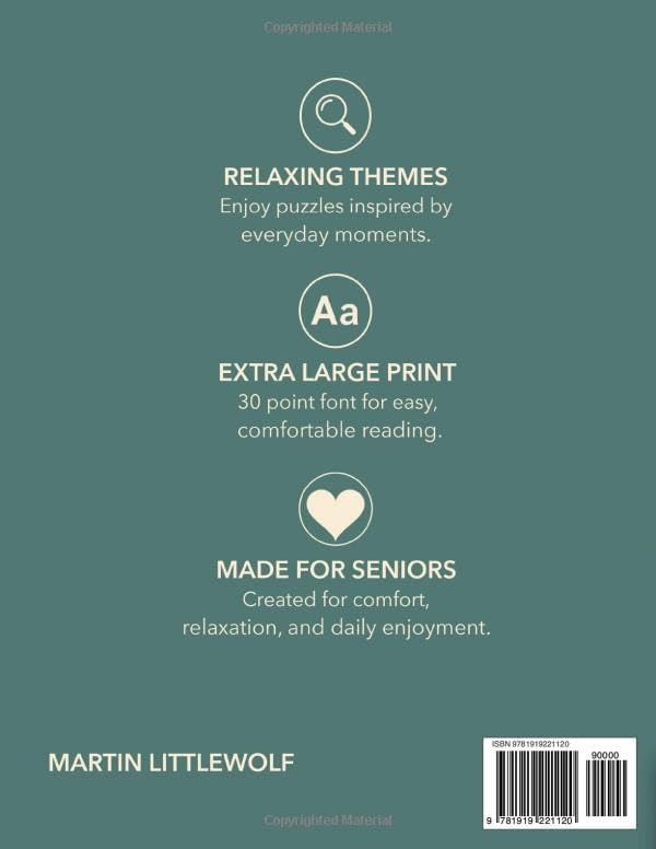 Relaxing Jumbo Word Search for Seniors - Extra Large Print: 100 Easy to See Puzzles for Older Adults by Martin Littlewolf