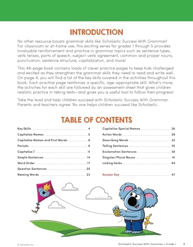 Scholastic Success with Grammar Grade 1 Workbook by Scholastic Teaching Resources