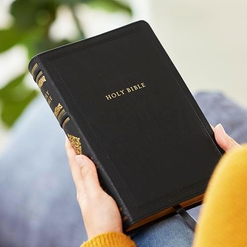 NKJV Large Print Reference Bible, Black Leathersoft, Red Letter, Comfort Print, Thumb Indexed (Sovereign Collection): Holy Bible, New King James Version by Thomas Nelson