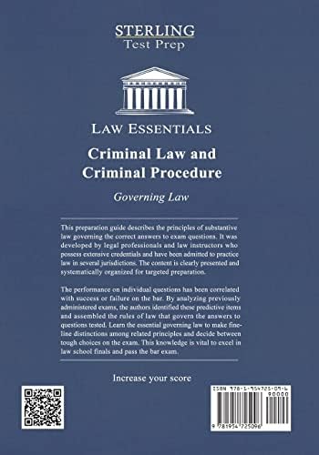 Criminal Law and Criminal Procedure, Law Essentials: Governing Law for Law School and Bar Exam Prep by Sterling Test Prep