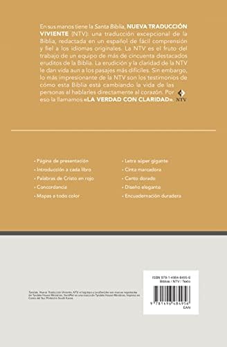 Santa Biblia NTV, letra súper gigante (SentiPiel, Café oscuro , Letra Roja) (Spanish Edition) by Tyndale