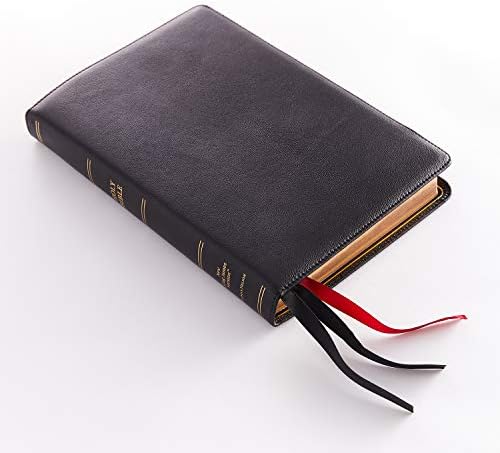 NKJV, Thinline Reference Bible, Large Print, Premium Goatskin Leather, Black, Premier Collection, Comfort Print: Holy Bible, New King James Version by Thomas Nelson