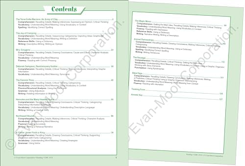 Evan-Moor Skill Sharpeners Reading Workbook, Grade 6, Vocabulary, Comprehension, Phonics, Sequencing, Summarizing, Prefixes and Suffixes, Contractions, Context, Analyzing Characters, Homeschool by Evan-Moor Educational Publishers