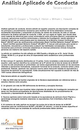 Análisis Aplicado de Conducta, Tercera Edición en Español (Spanish Edition) by John O Cooper Timothy E Heron