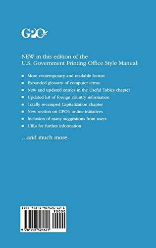 U.S. Government Printing Office Style Manual: An official guide to the form and style of Federal Government printing by Gpo Style Board
